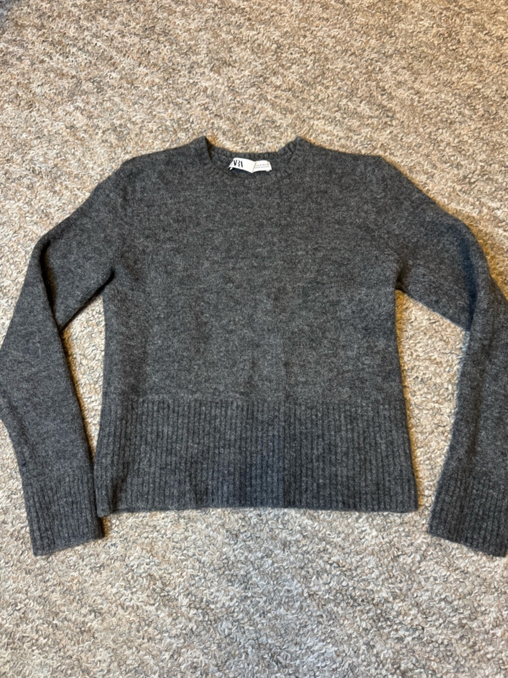 Zara Women’s Dark Gray Crewneck Sweater